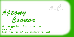 ajtony csomor business card